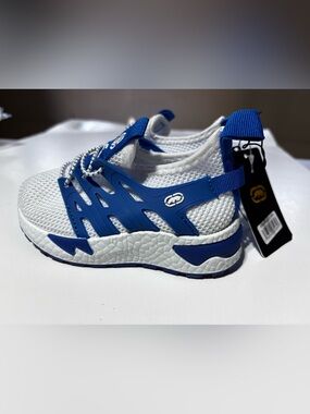 Ecko Unlimited White and Blue Kids Athletic Sneakers